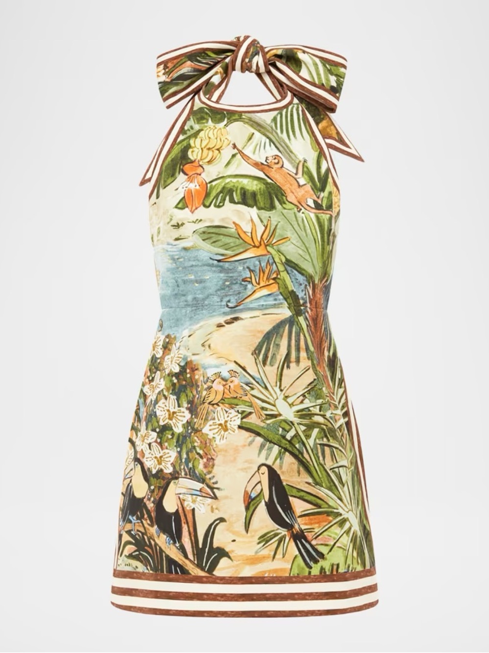 NWT Anthropologie ALÉMAIS Toucan Tango 100% Cotton Halter Mini Dress Size 4